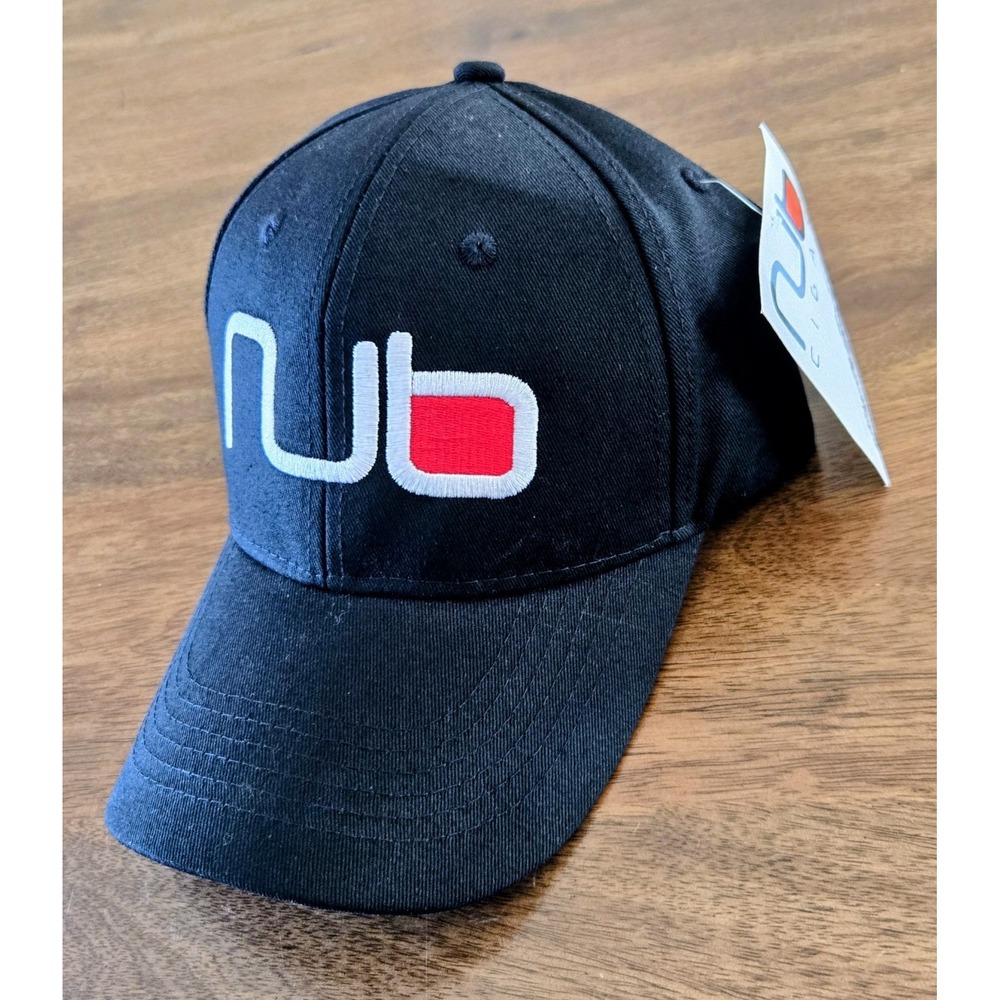 NUB Cigar Black Embroidered Baseball Hat Cap W/Adjustable Hook & Loop Back Strap
